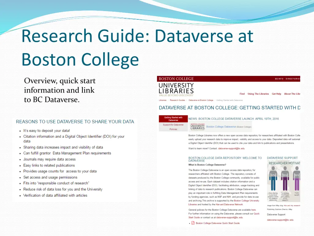 research guide dataverse at boston college
