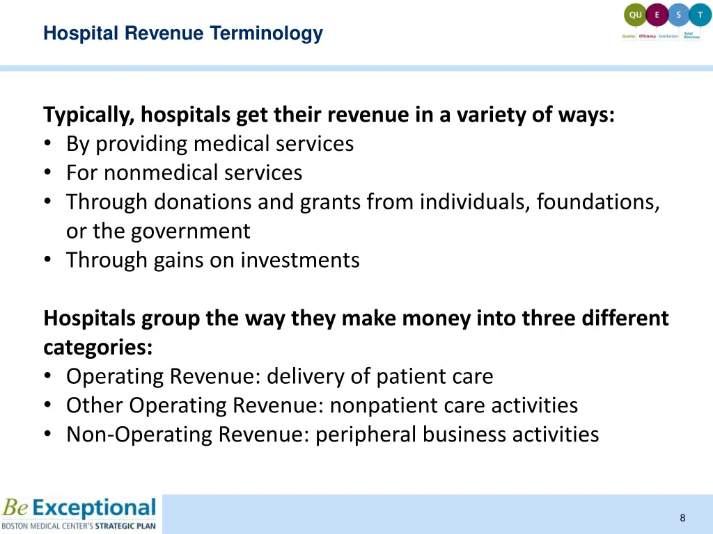 hospital revenue terminology