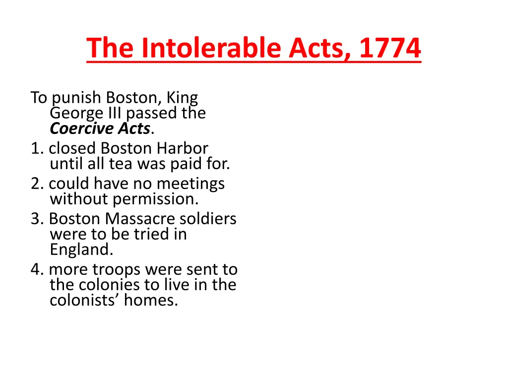 the intolerable acts 1774