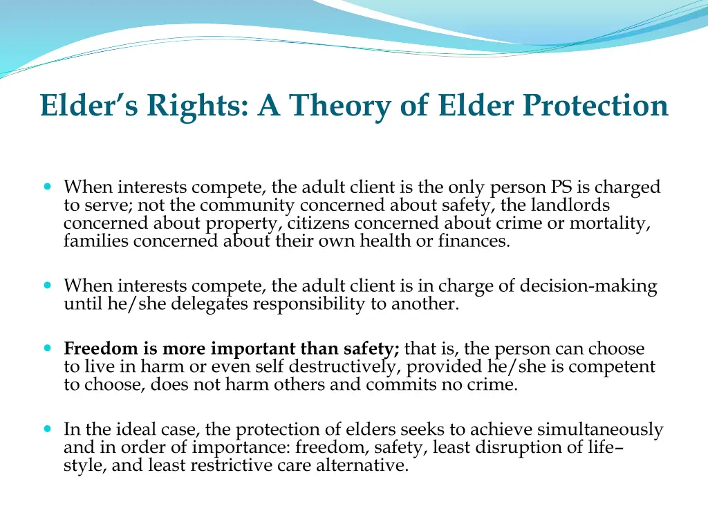 elder s rights a theory of elder protection