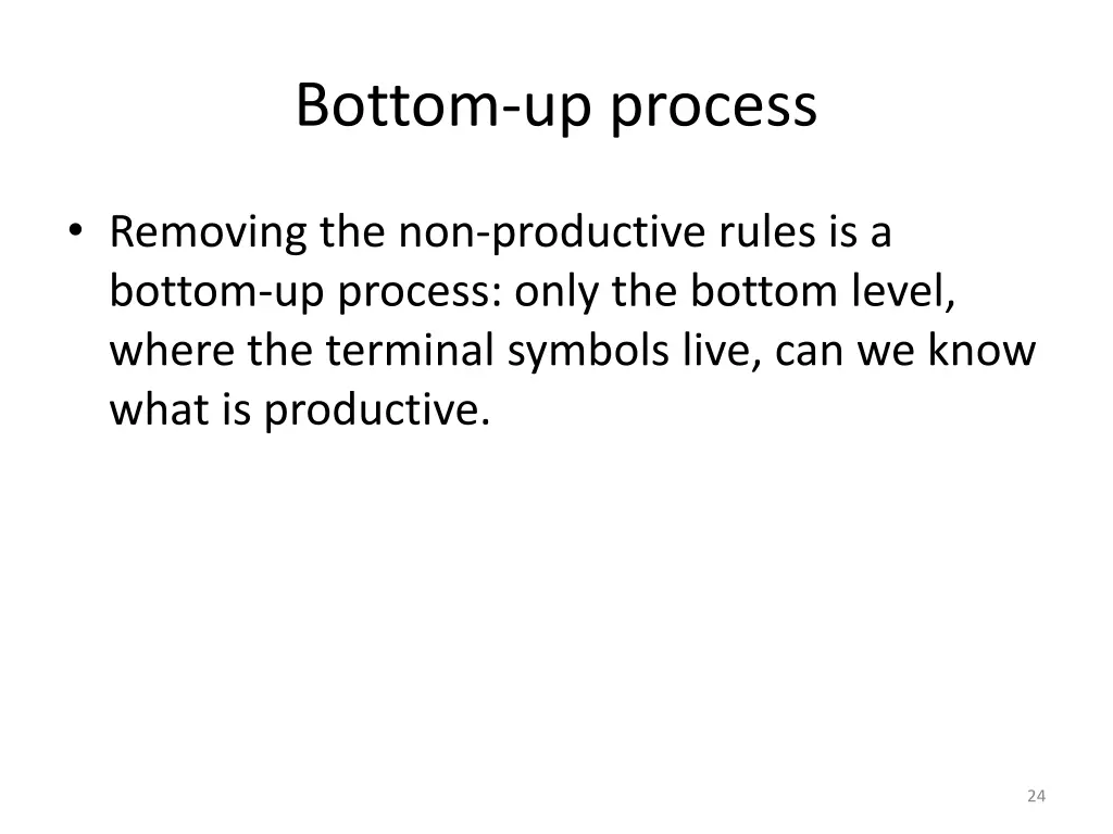 bottom up process