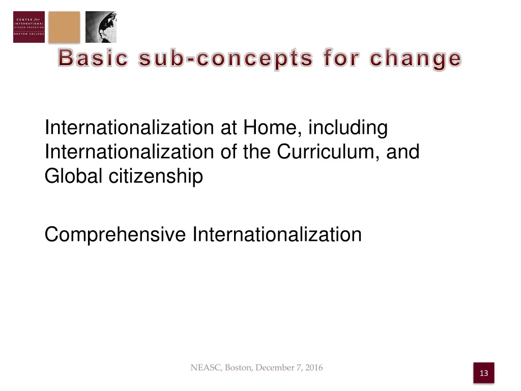 basic sub concepts for change