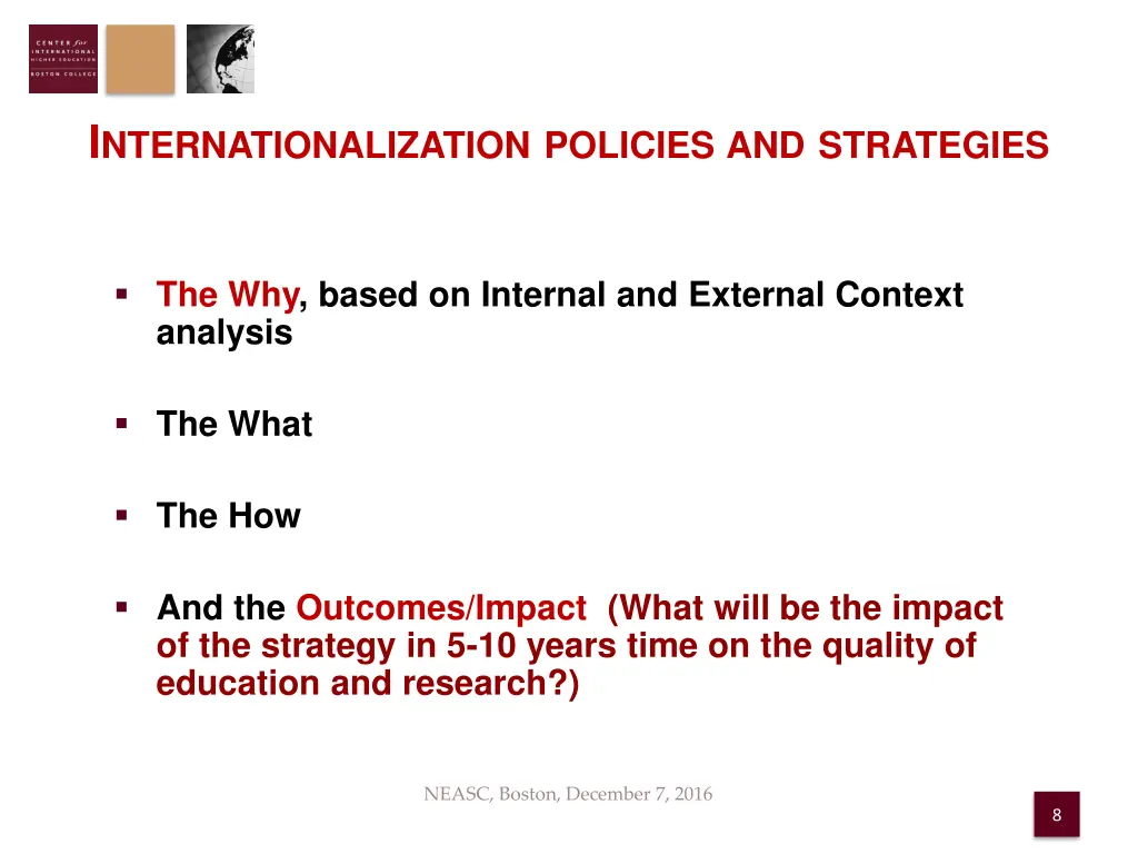 i nternationalization policies and strategies