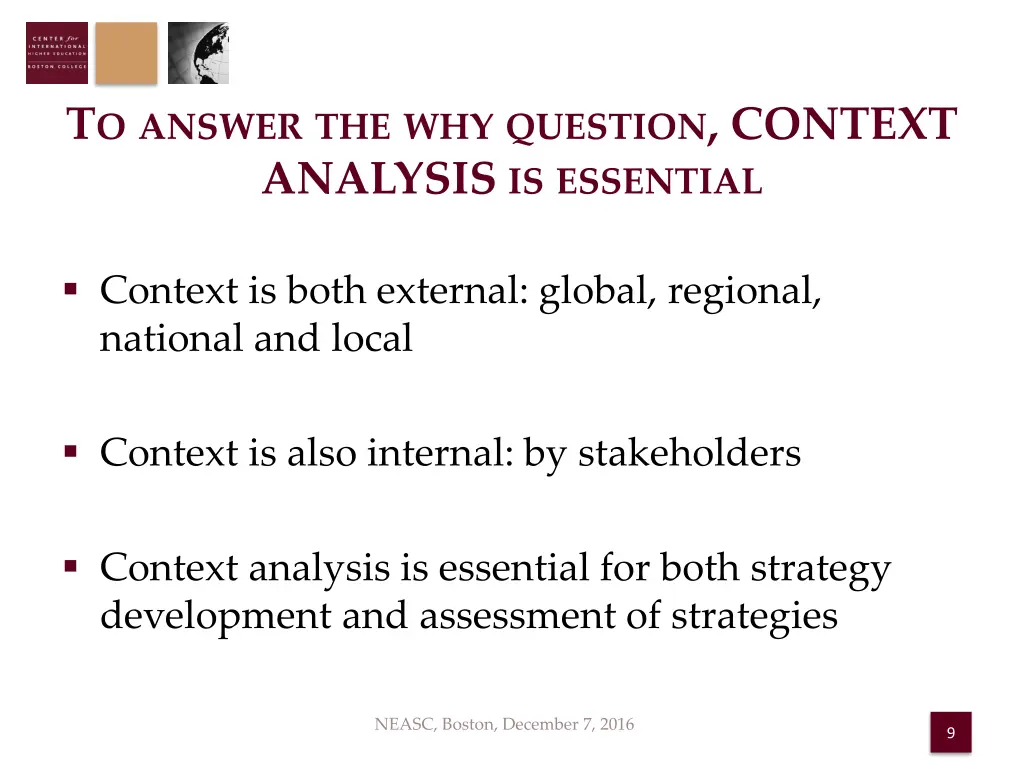 t o answer the why question context analysis