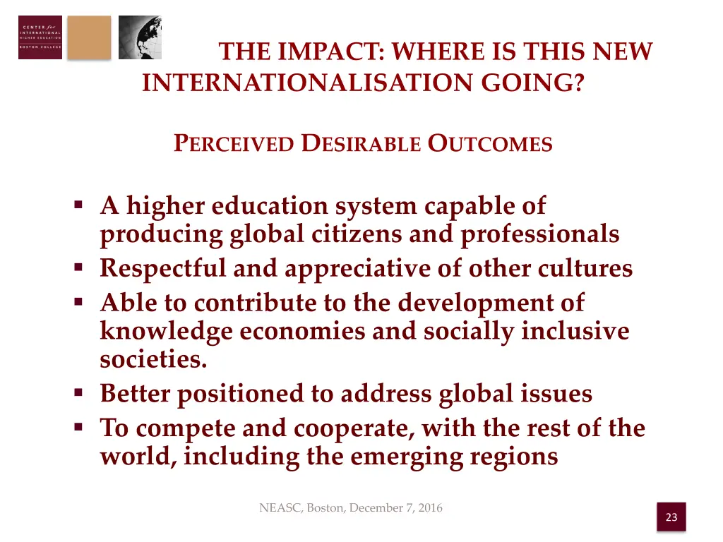 the impact where is this new internationalisation
