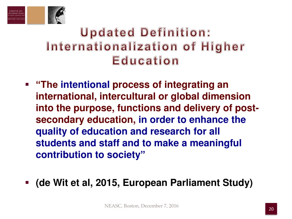 updated definition internationalization of higher