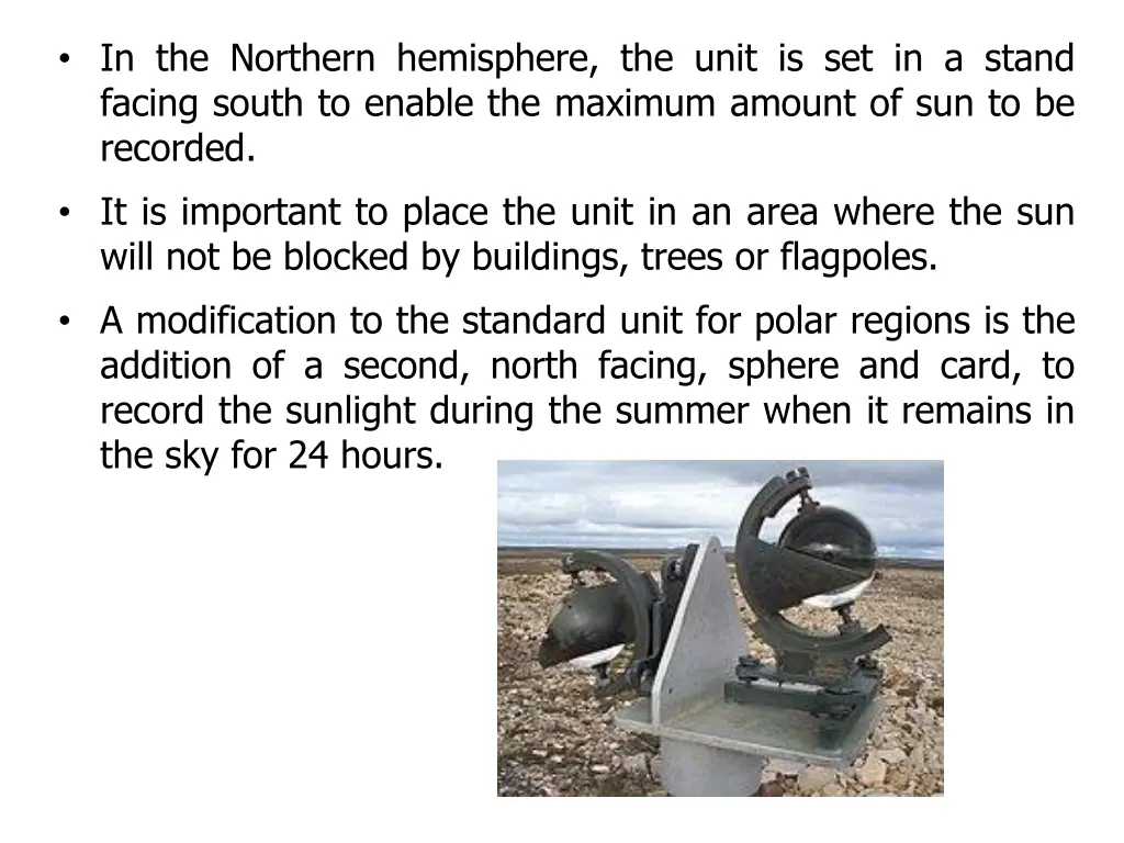 in the northern hemisphere the unit