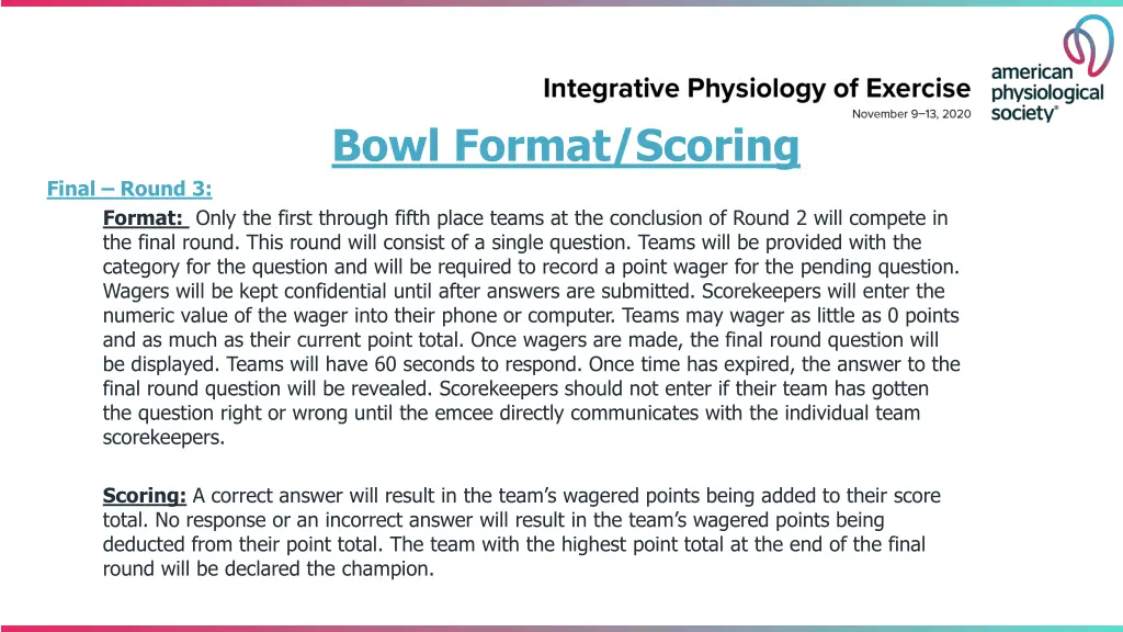 bowl format scoring 1