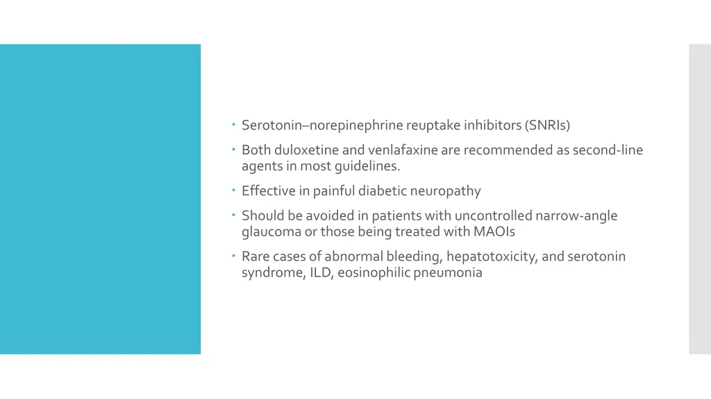 serotonin norepinephrine reuptake inhibitors snris