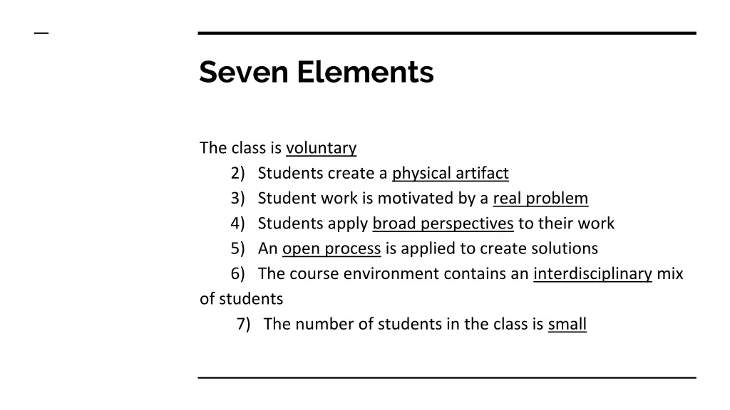 seven elements