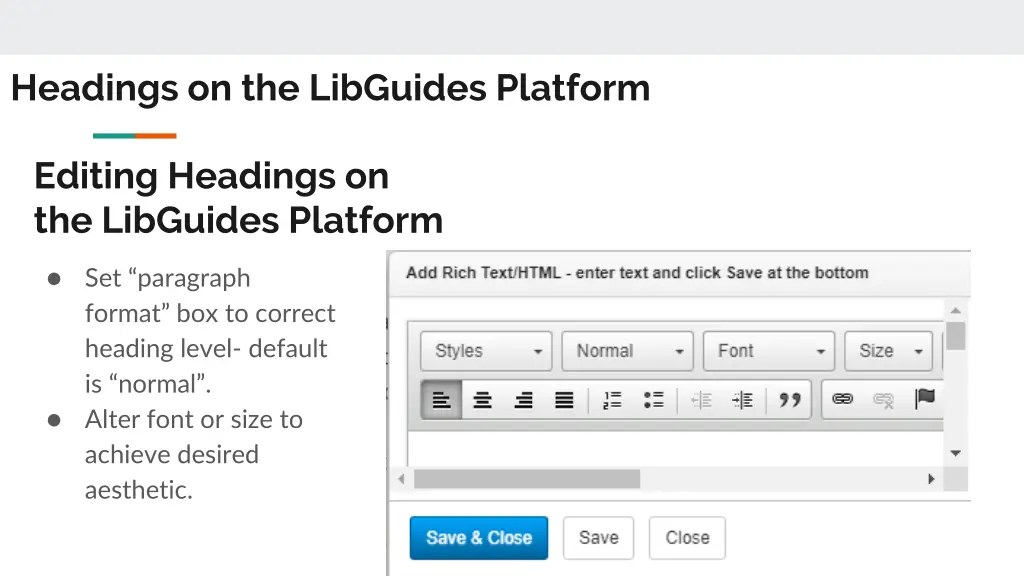 headings on the libguides platform 1