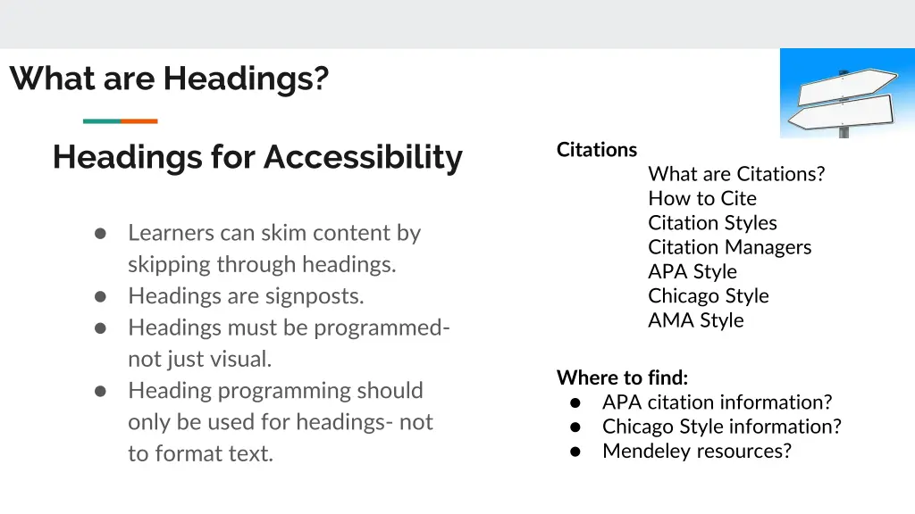 what are headings 2