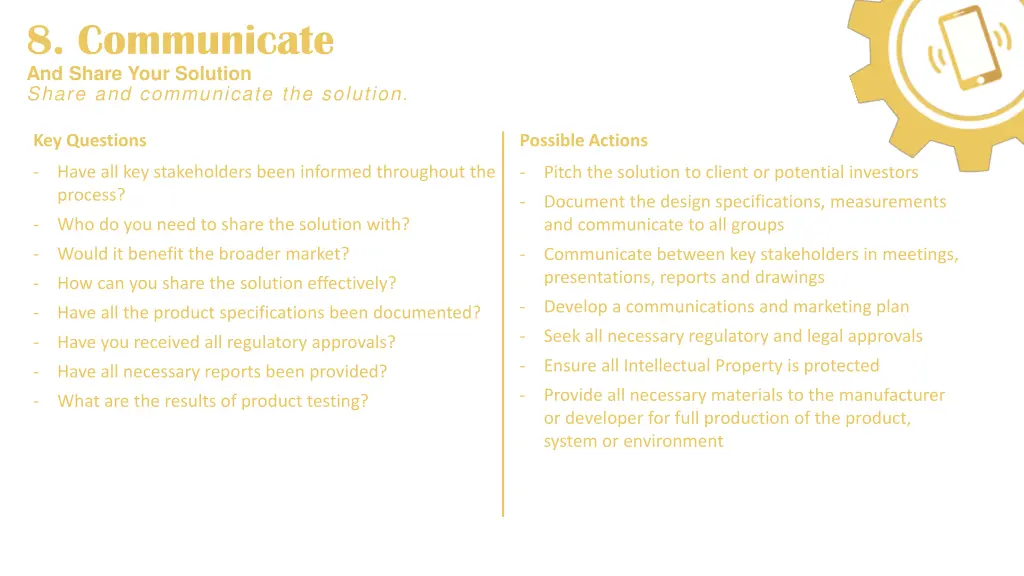 8 communicate and share your solution share