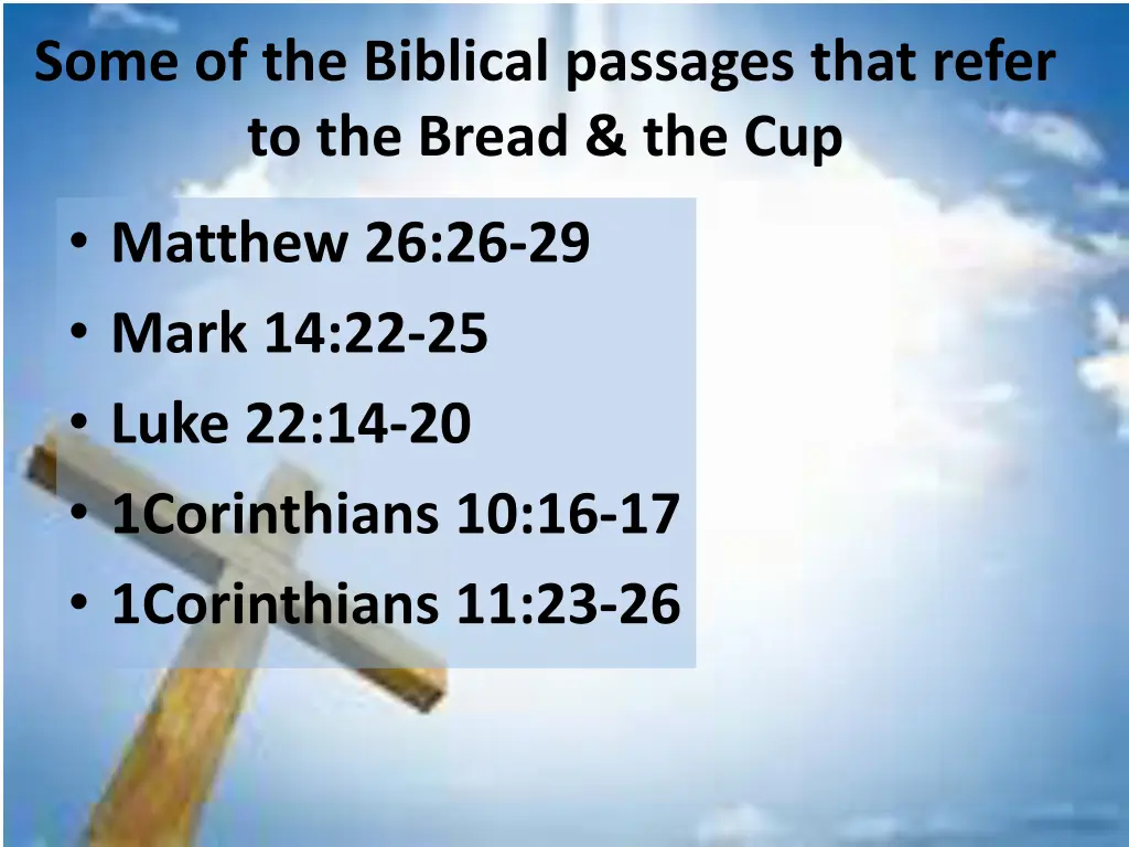 some of the biblical passages that refer