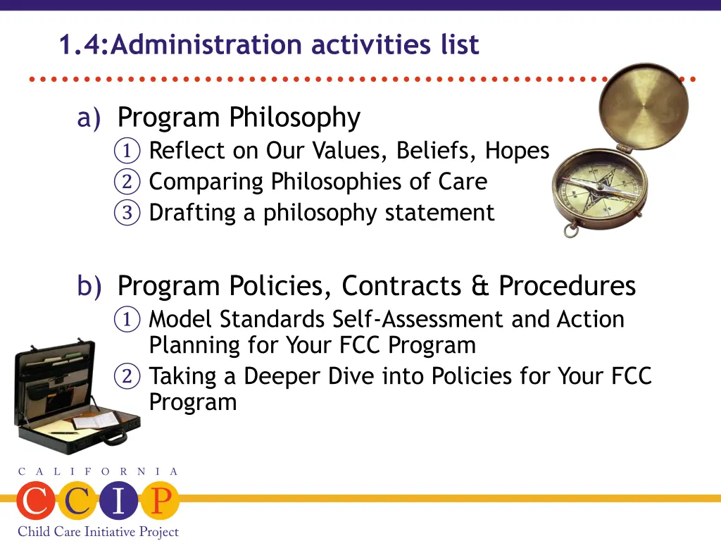 1 4 administration activities list