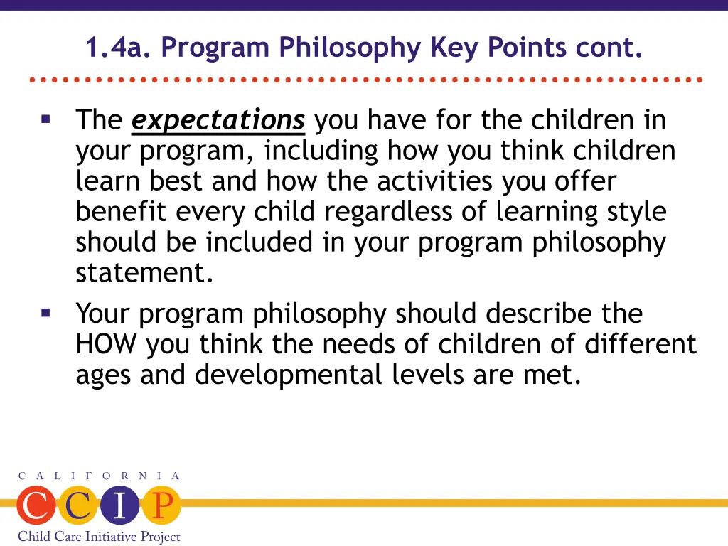 1 4a program philosophy key points cont