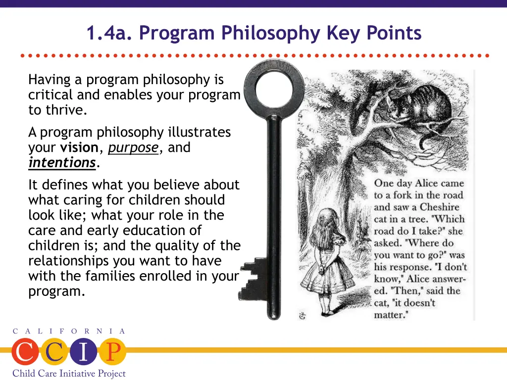 1 4a program philosophy key points