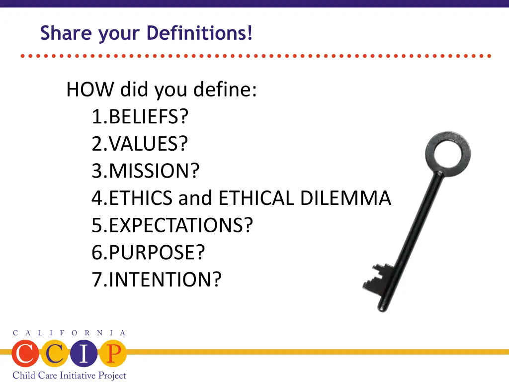 share your definitions