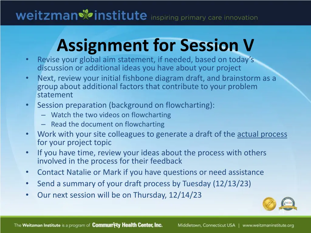 assignment for session v
