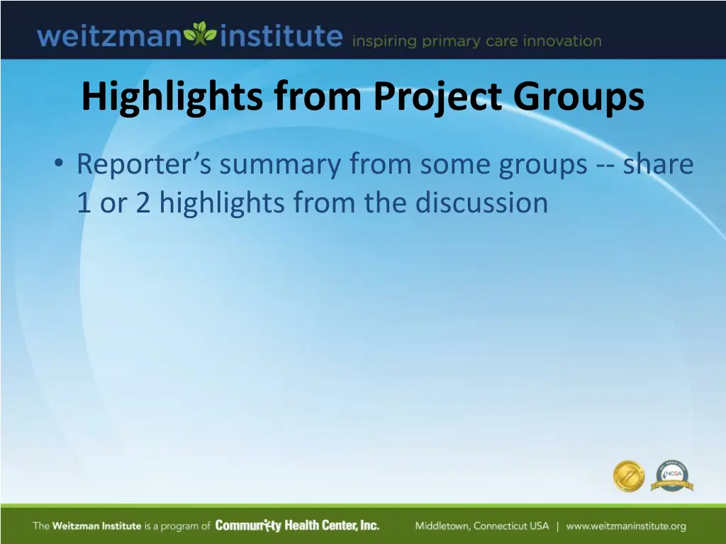 highlights from project groups