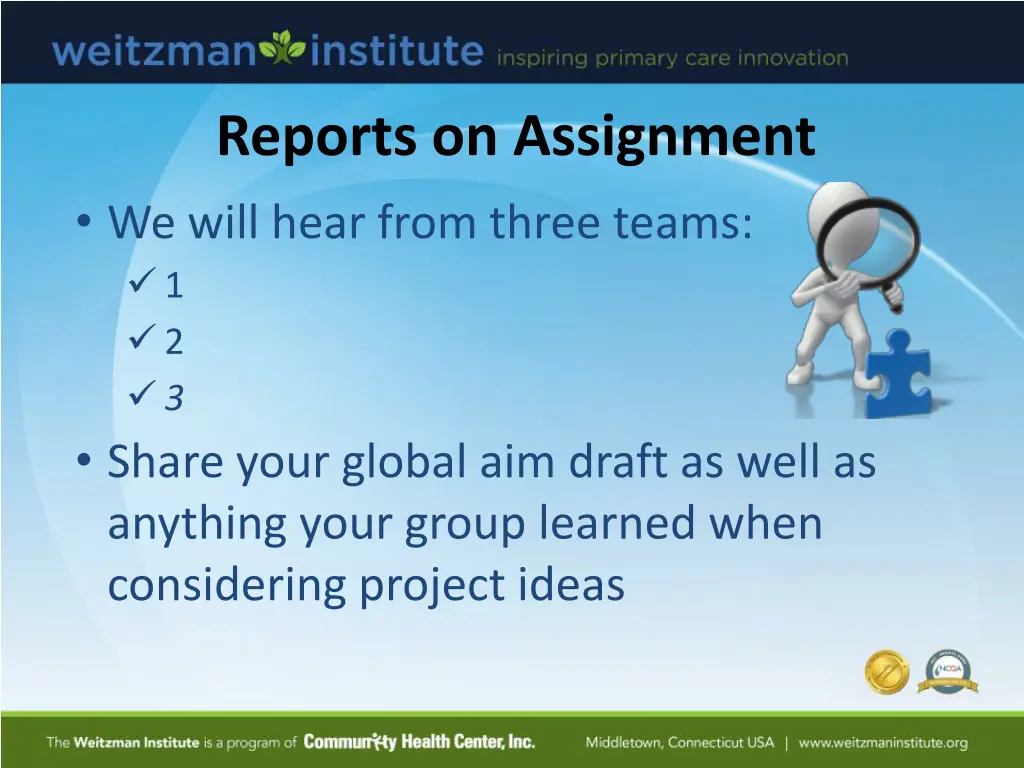 reports on assignment