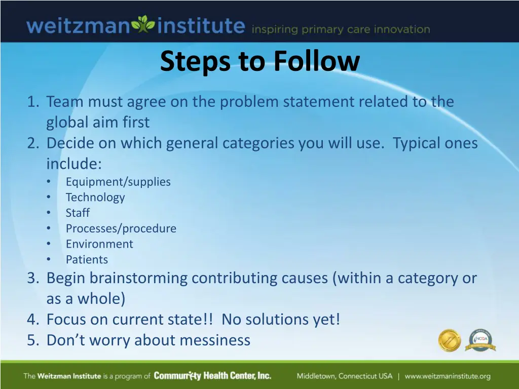 steps to follow