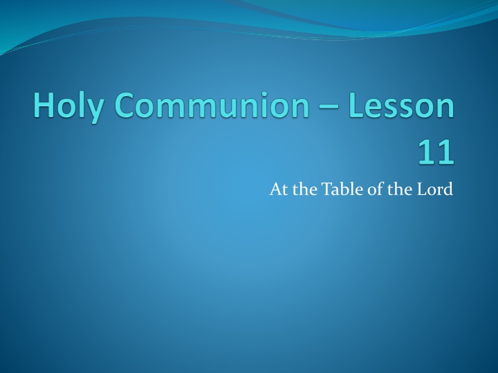 at the table of the lord