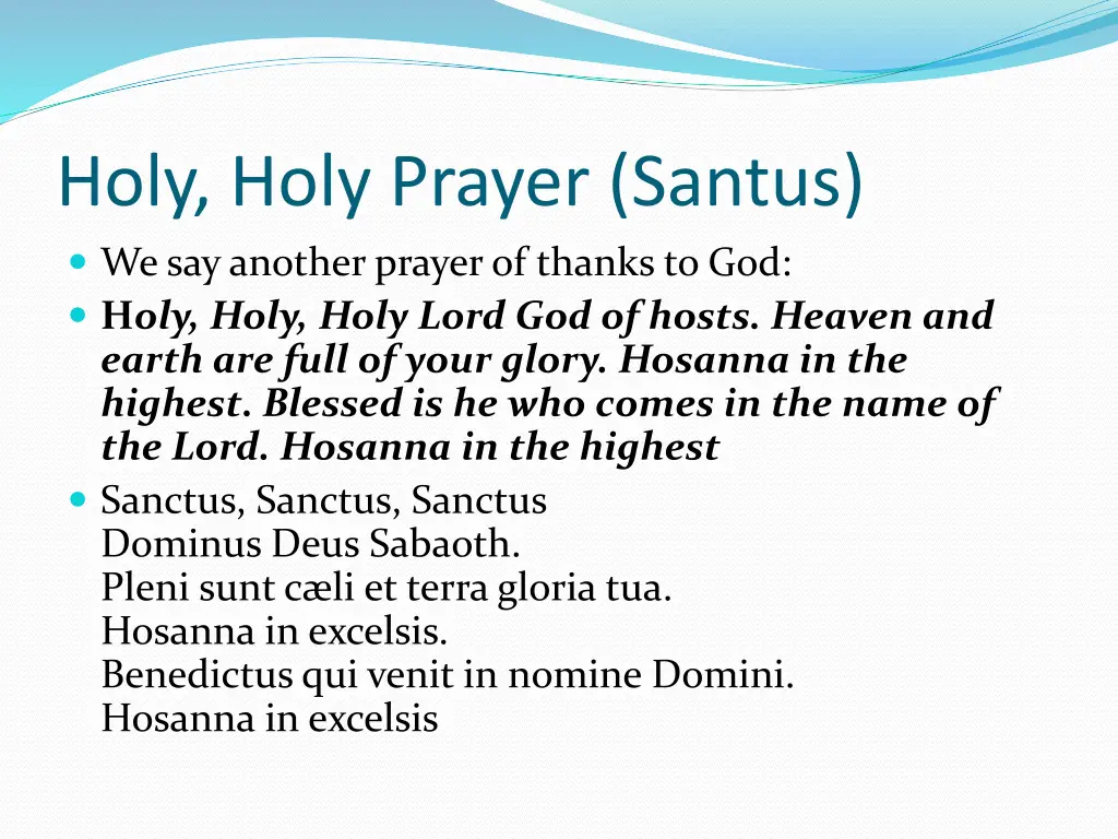 holy holy prayer santus we say another prayer