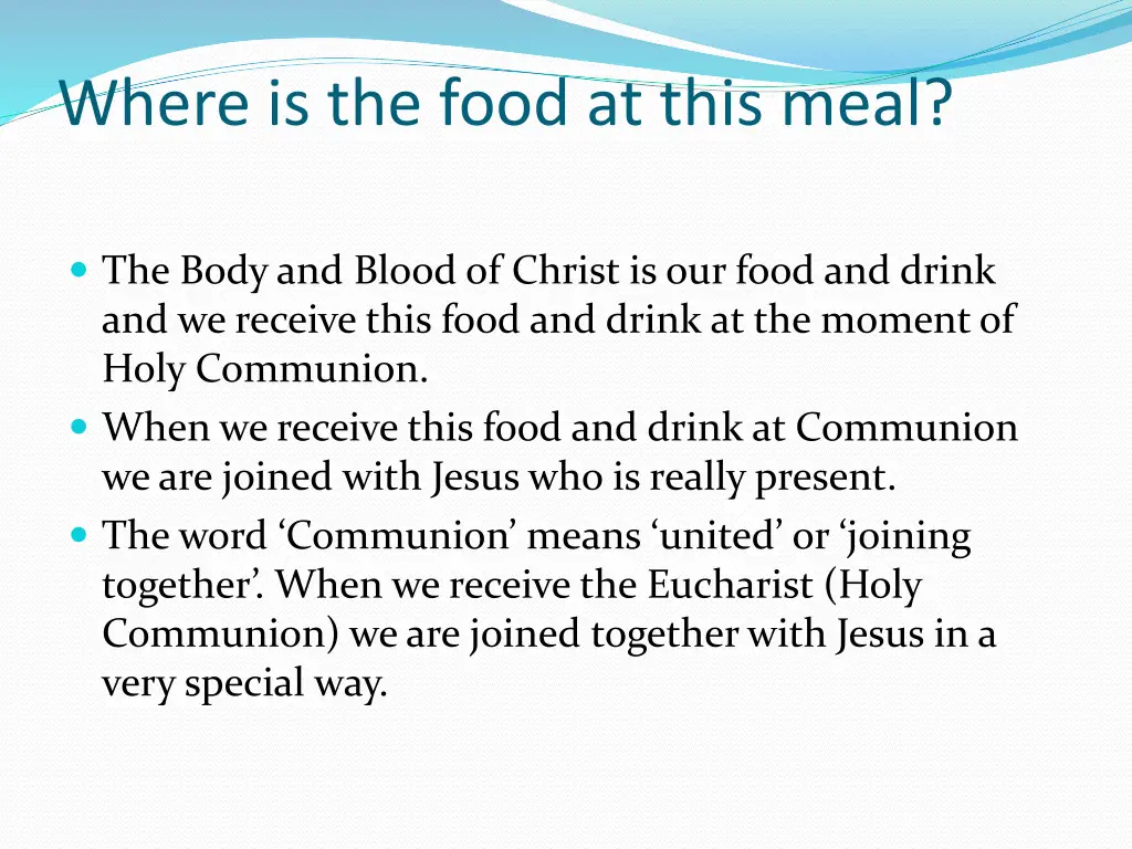 where is the food at this meal