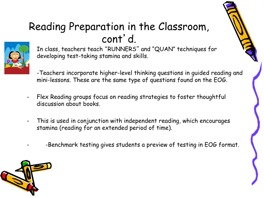 reading preparation in the classroom cont