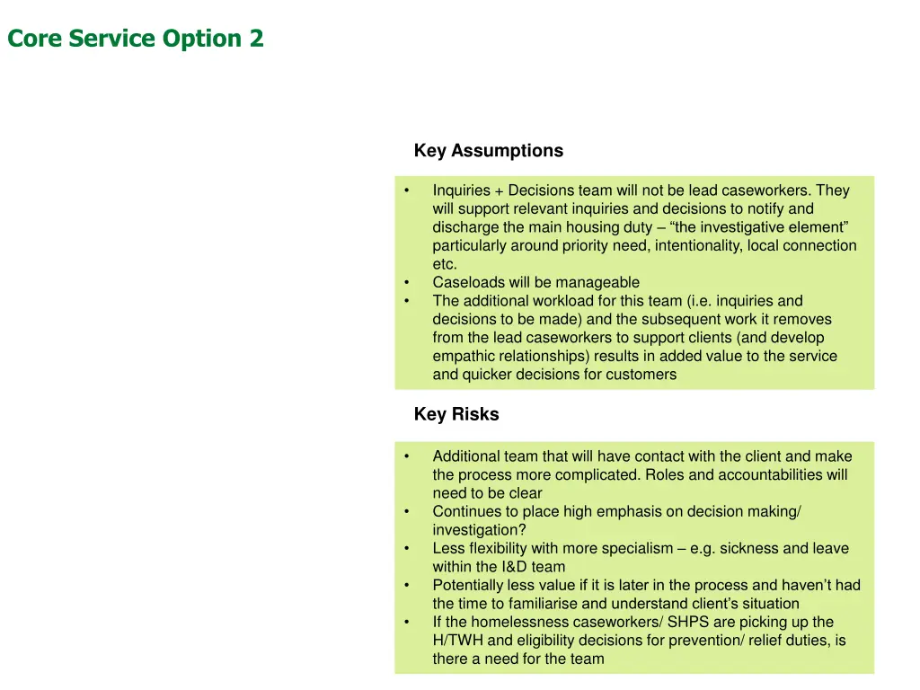 core service option 2