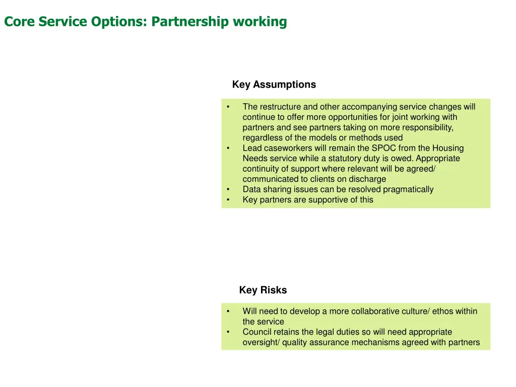 core service options partnership working 1