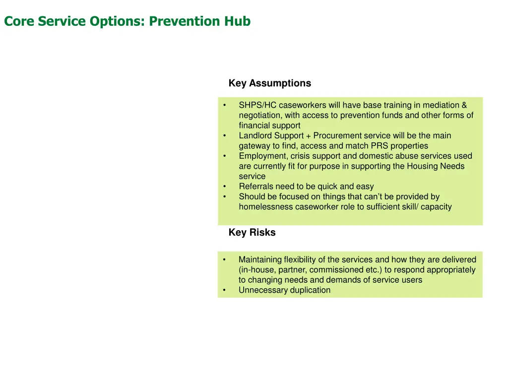 core service options prevention hub 1