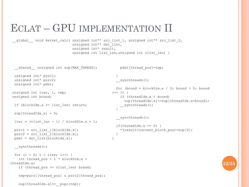 e clat gpu implementation ii