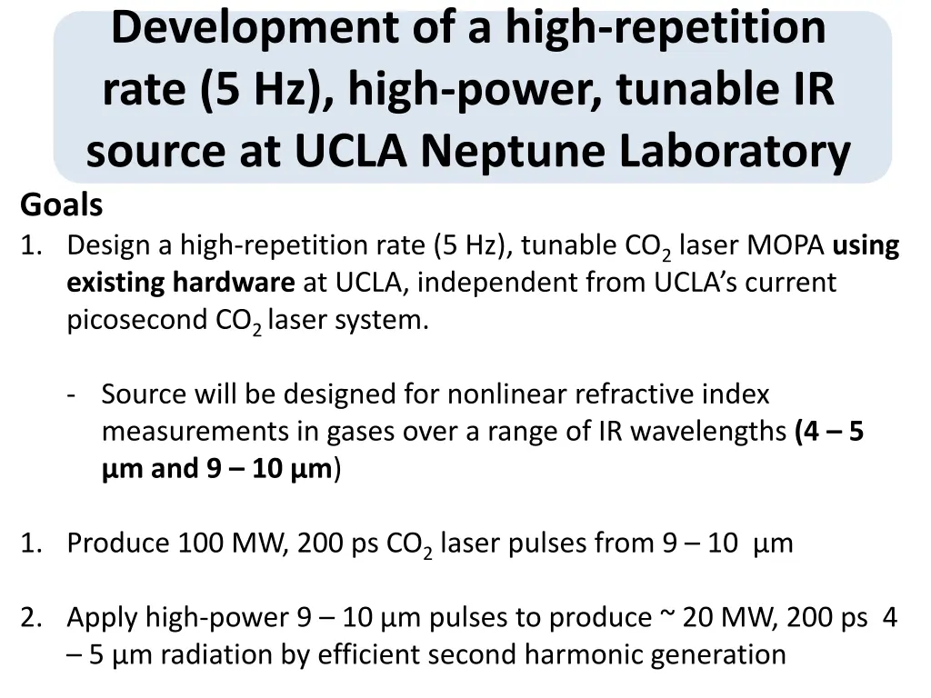 development of a high repetition rate 5 hz high