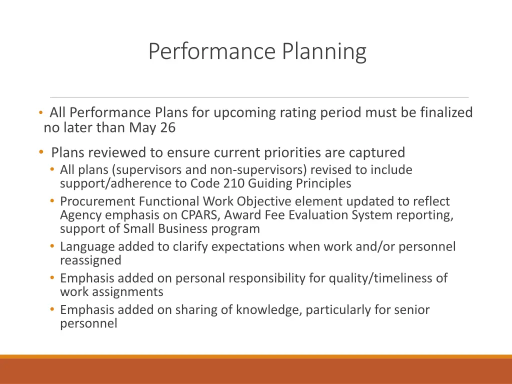 performance planning
