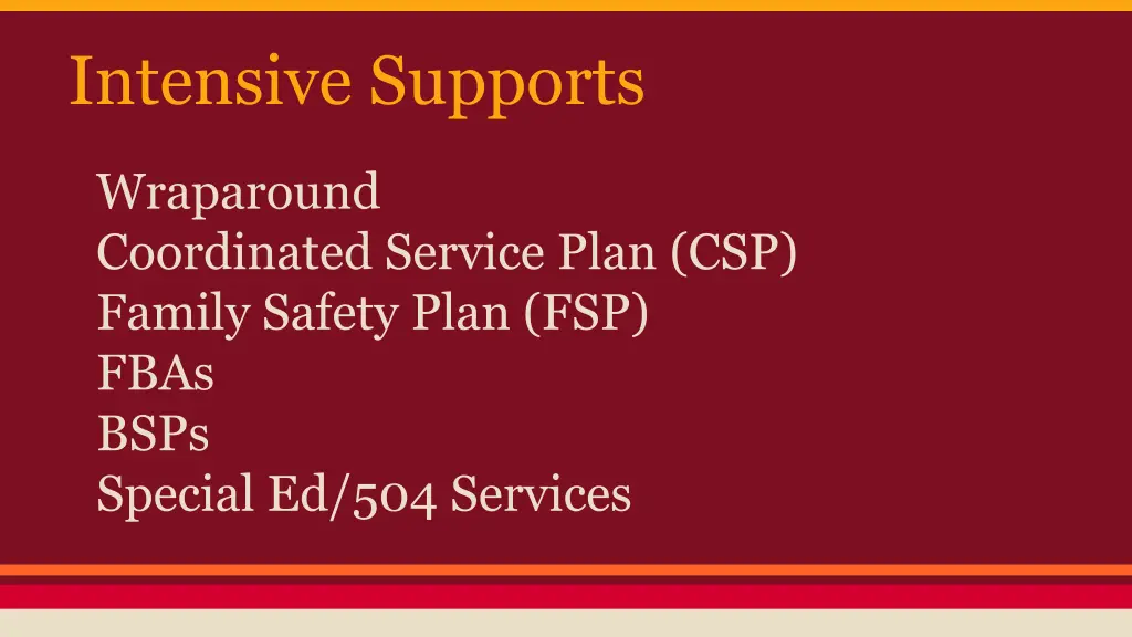 intensive supports