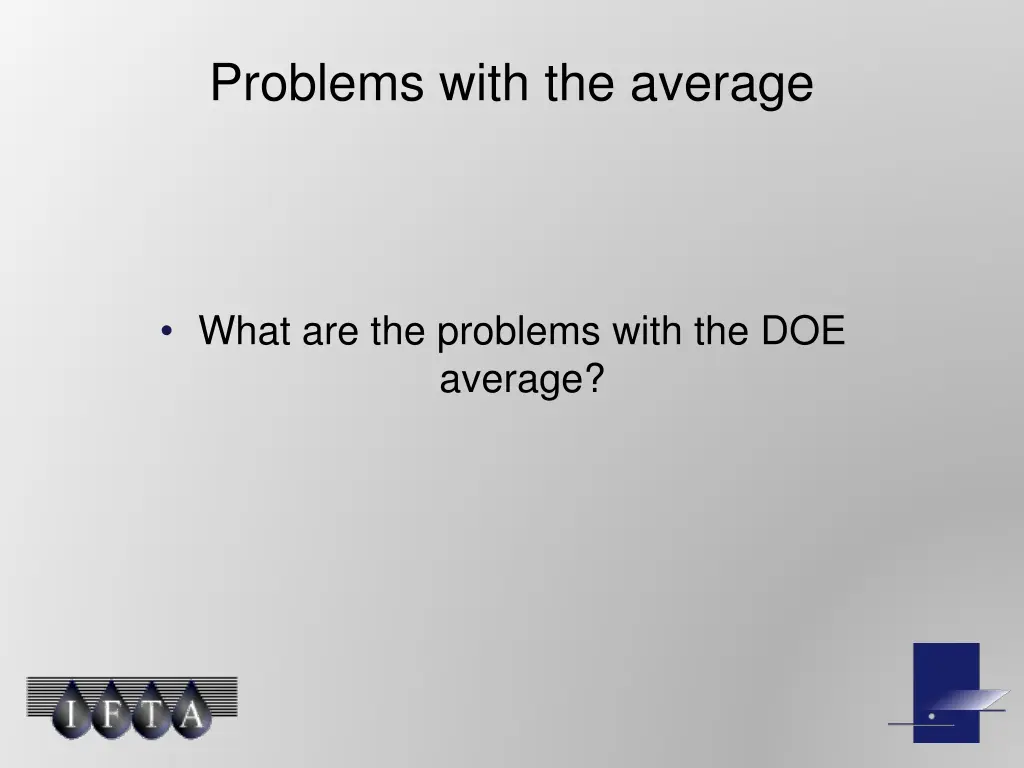 problems with the average