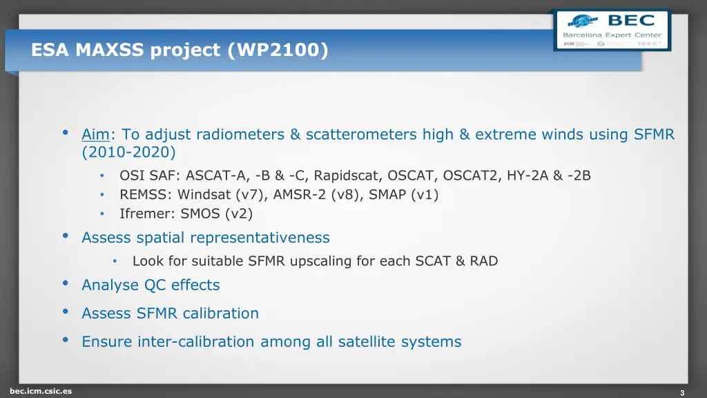 esa maxss project wp2100