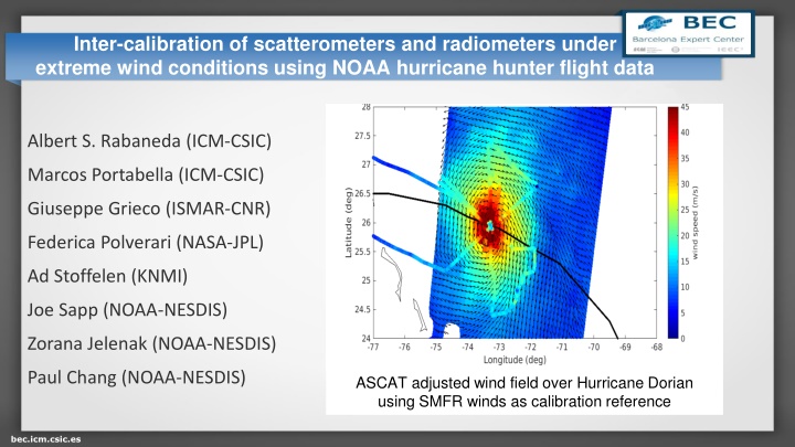 inter calibration of scatterometers