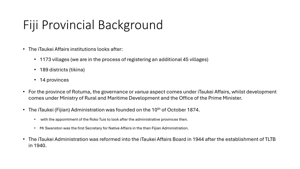fiji provincial background