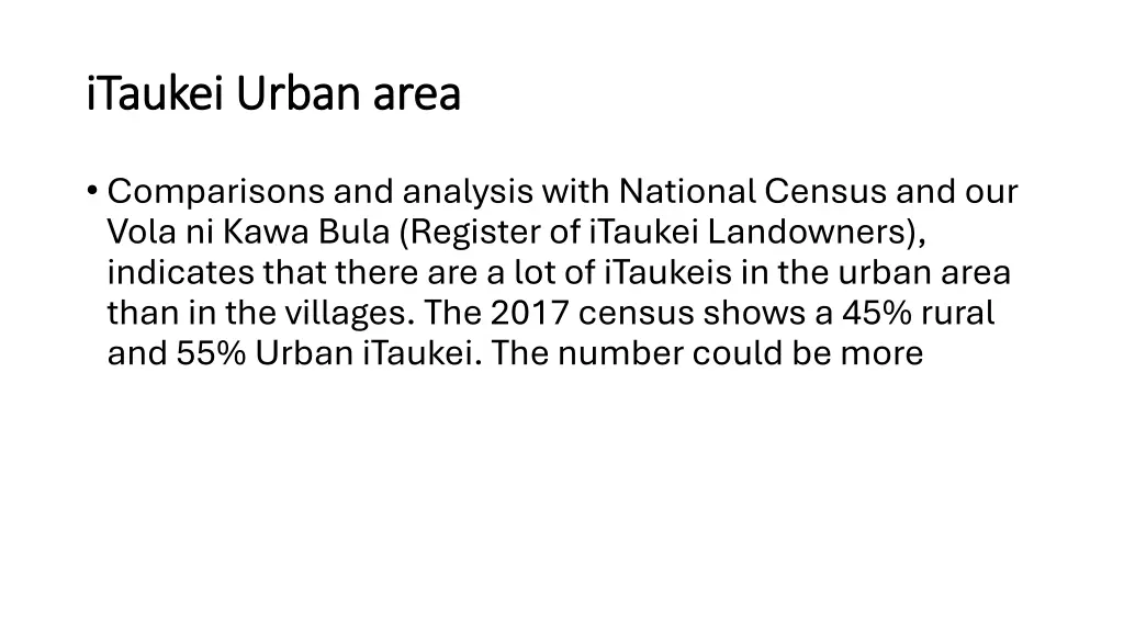 itaukei urban area itaukei urban area