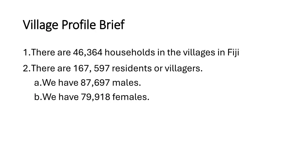 village profile brief village profile brief