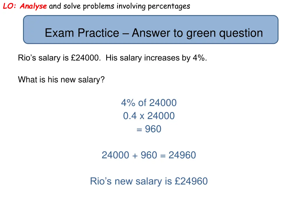 lo analyse and solve problems involving 1