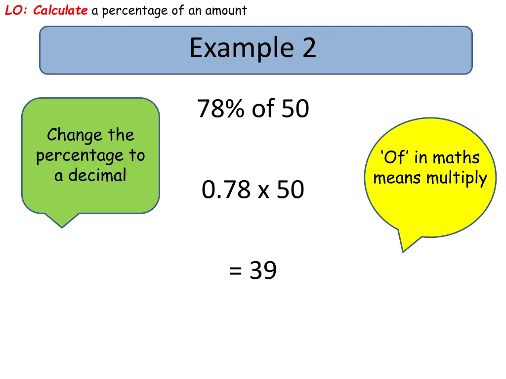 lo calculate a percentage of an amount 1
