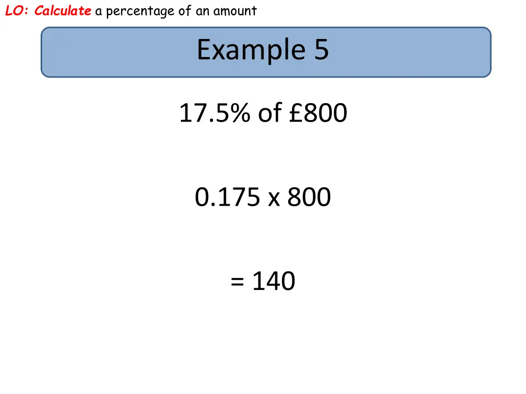 lo calculate a percentage of an amount 4