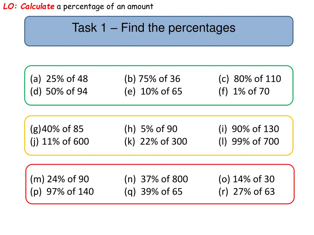 lo calculate a percentage of an amount 5