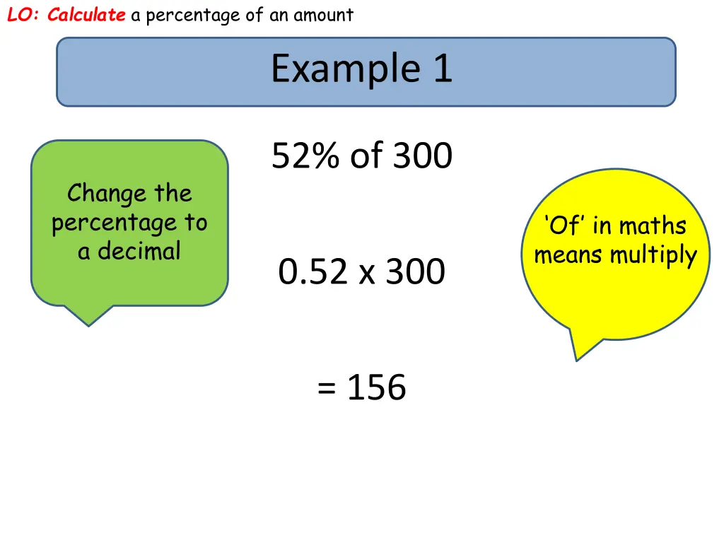 lo calculate a percentage of an amount