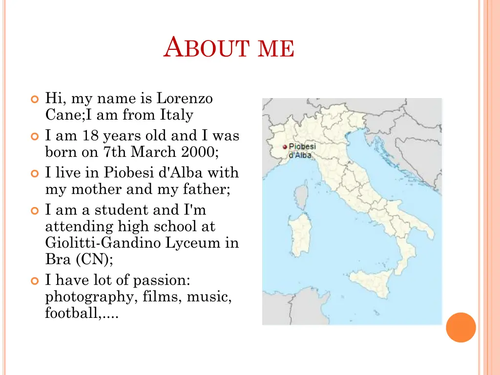 a bout me