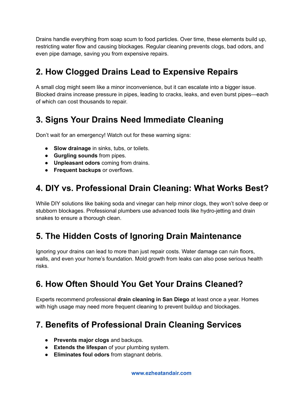 drains handle everything from soap scum to food